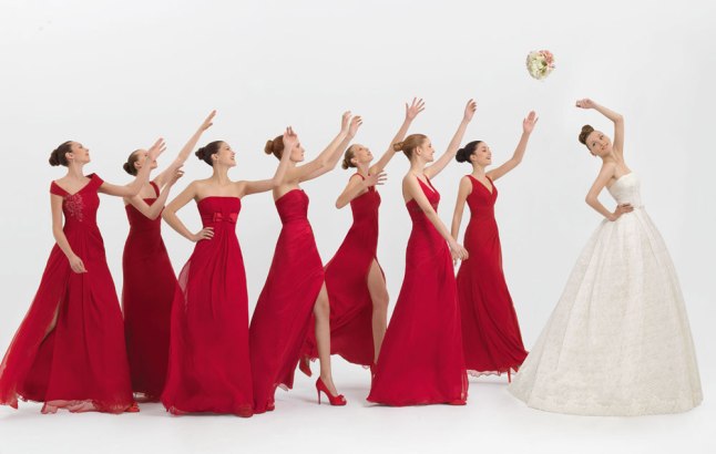 Long Red Bridesmaid Dress